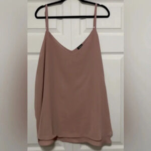 Torrid 4 Chiffon Swing layered Cami: A semi-sheer, lightweight fabric-Dusty Rose